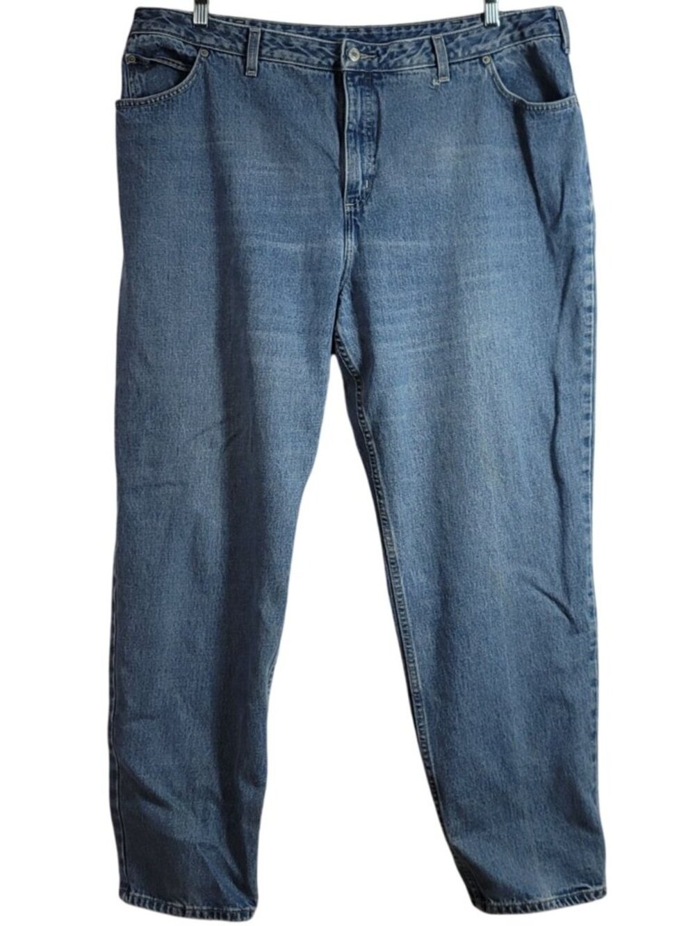 Lands' End Womens Straight Leg Jeans Blue 20W Zip Pockets Cotton Recover Hi Rise